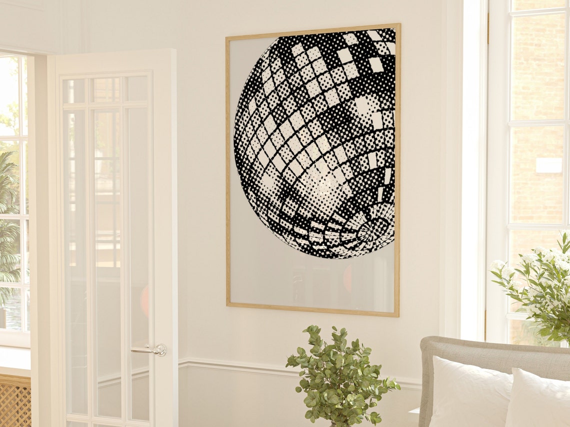 Funky Disco 70s Print Retro Wall Art Artwork Luxury Mirrorball Disco Ball Disco Print Disco Poster Gallery Wall Art Prints - Image 3