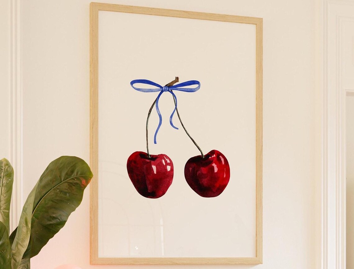 Cherry Poster, Trendy College Dorm Decor