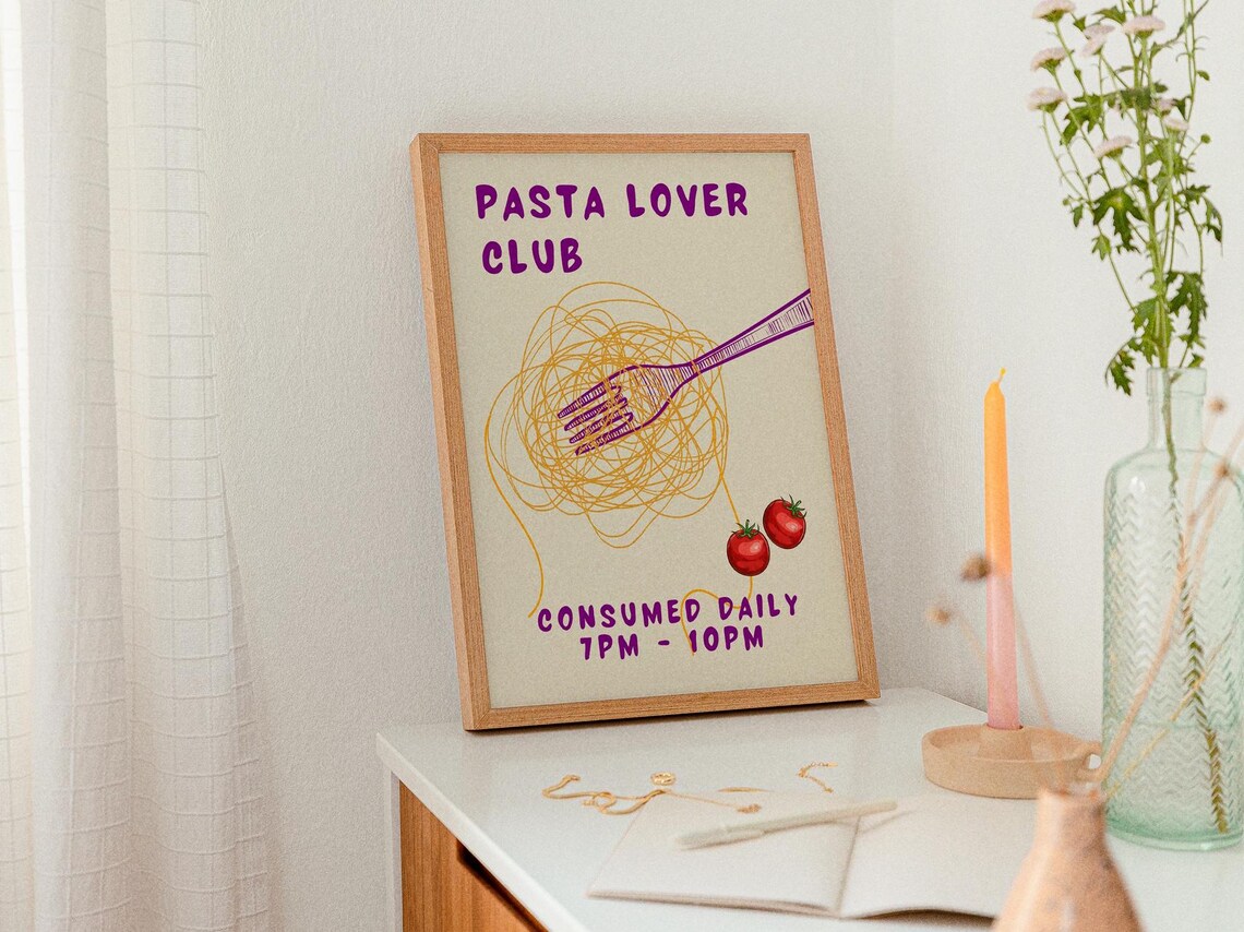 Spaghetti Retro Kitchen Wall Decor, Poster - Image 3