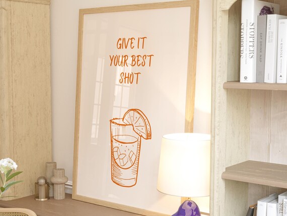 Bar Art Print, Modern Minimalist Kitchen Decor