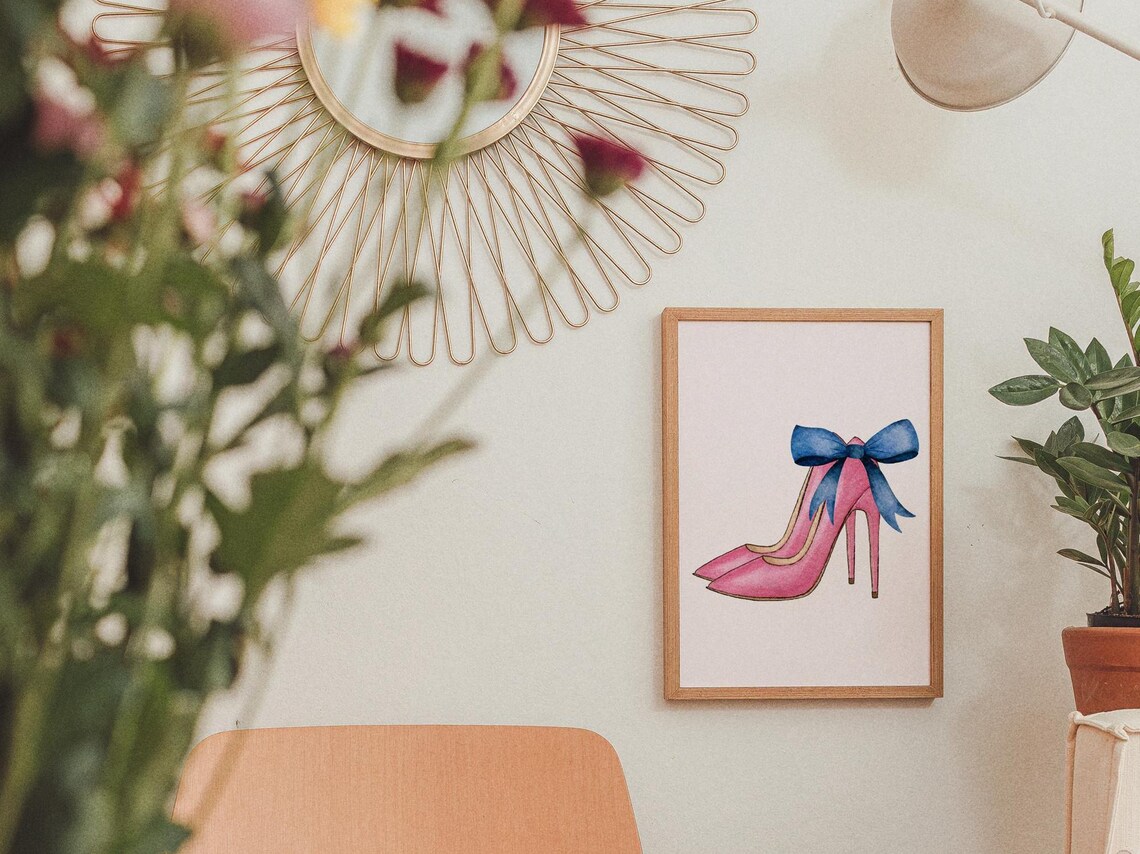 Fashion Shoe Art, Modern Coquette Bow Poster - Image 3