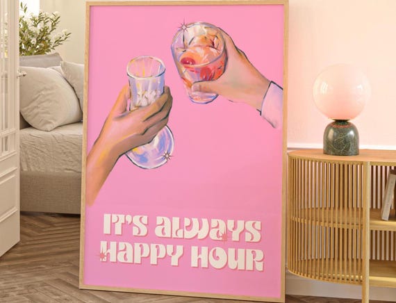 Girl Dorm Room Art Girls Having Fun Print Bar Cart Fashion Barista Gift Wine Lover Birthday For Her Good The Plot