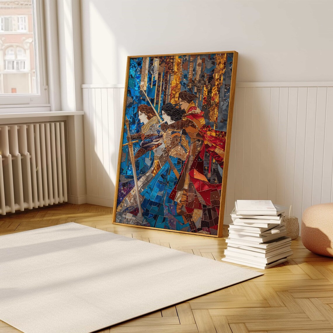 Medieval Female Knights Stained Glass Warrior Art Print - Image 5