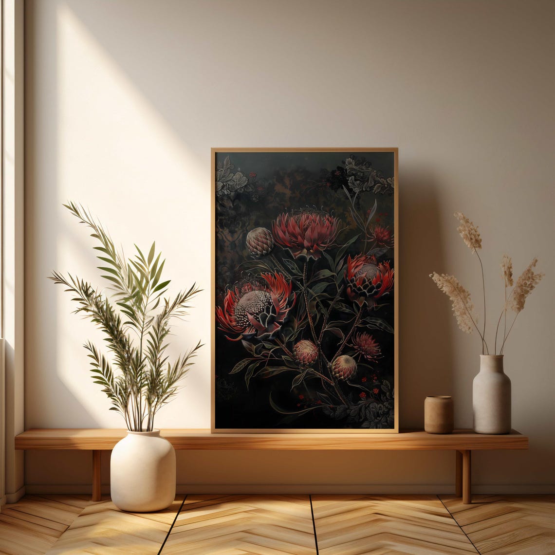 Moody Botanical Flowers Poster Dark Nature Art For Home Decor - Image 2