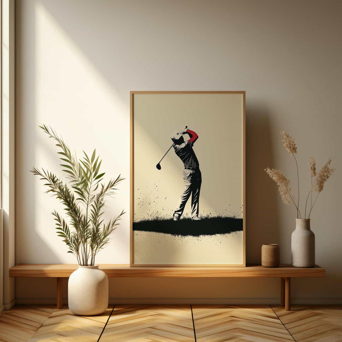 Unique Golfer Poster Minimalist Golf Swing Art For Home - Image 3