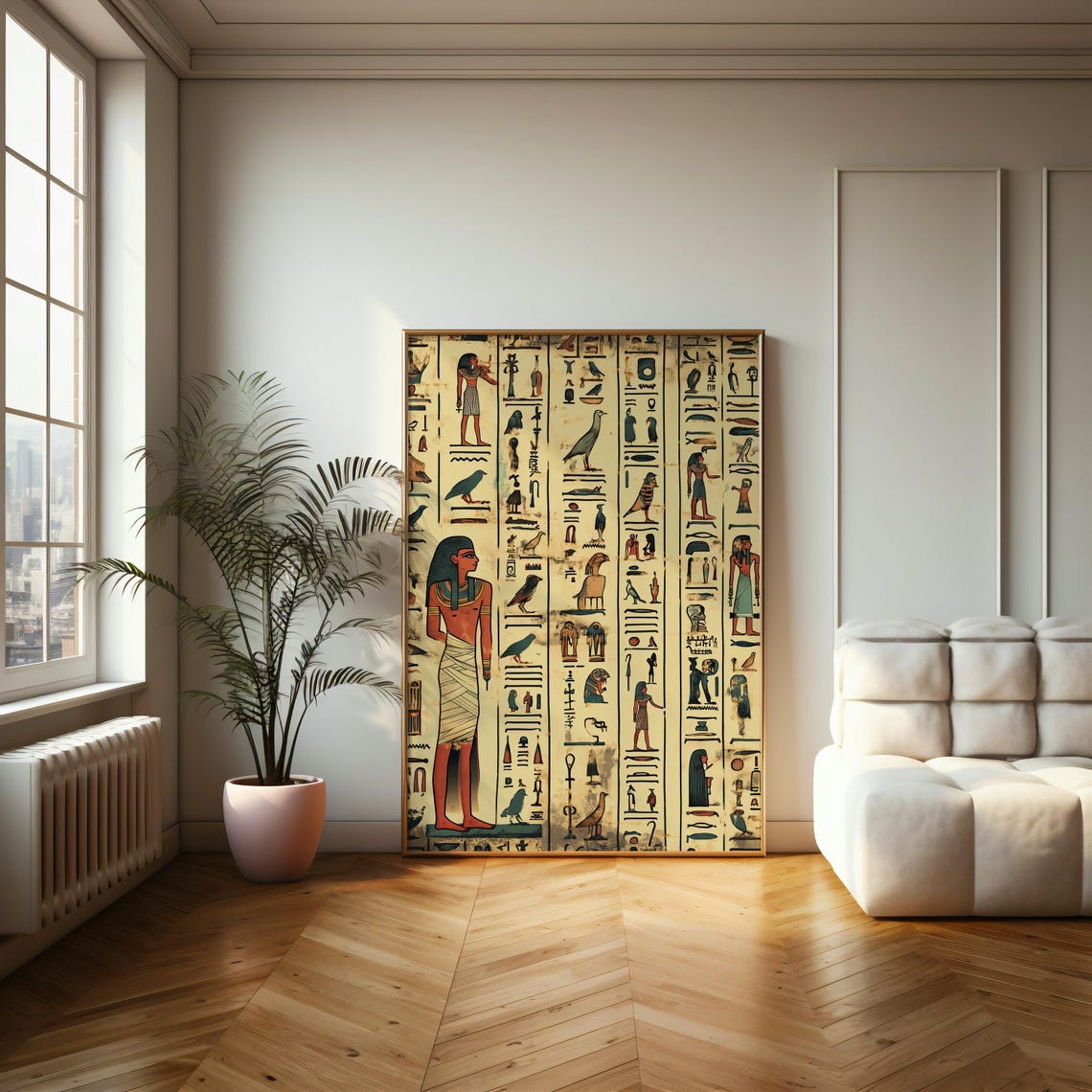 Ancient Egyptian Hieroglyphs Papyrus Style History Art Poster - Image 2