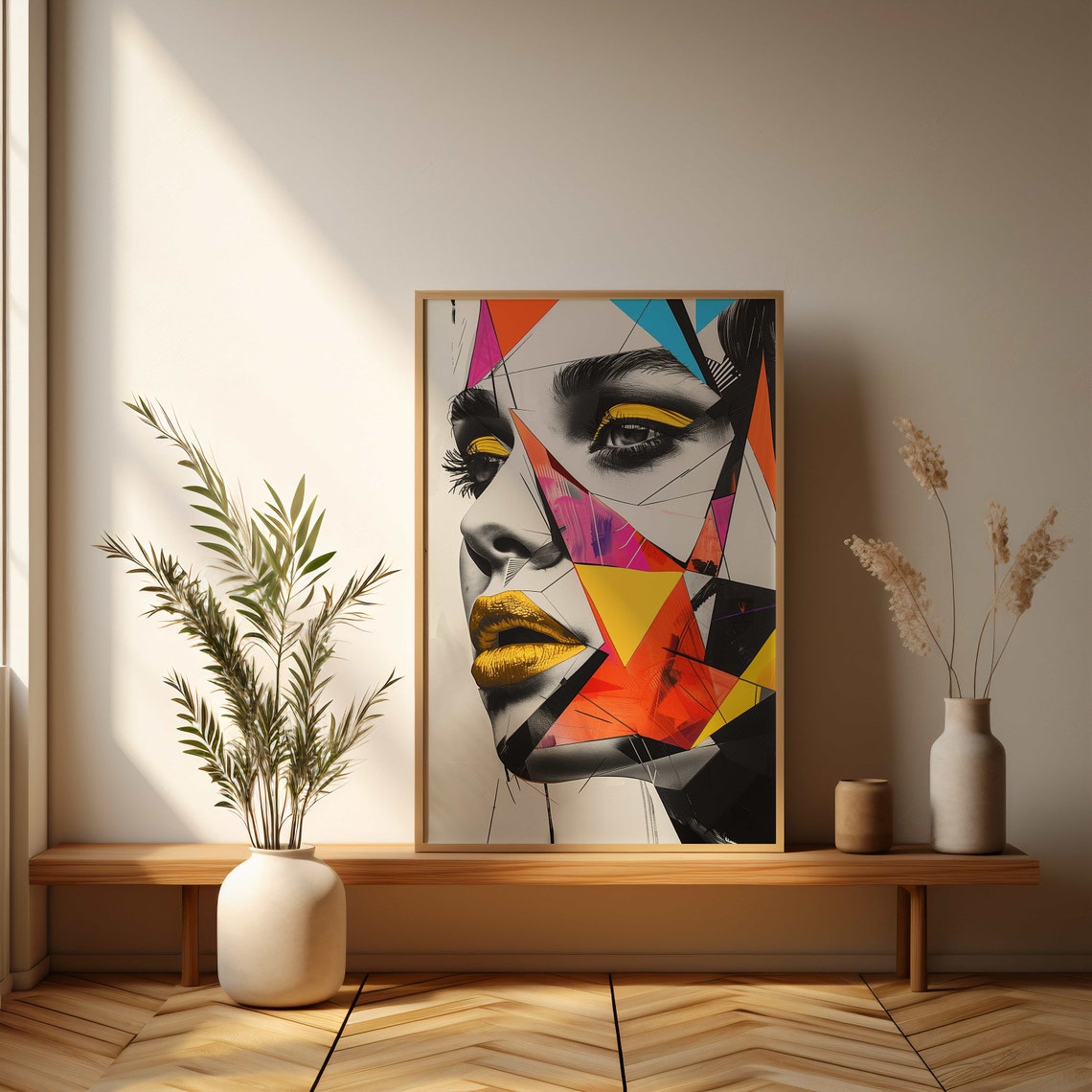 Vibrant Abstract Face Poster Bold Contemporary Art For Fashion Forward Interiors - Image 3