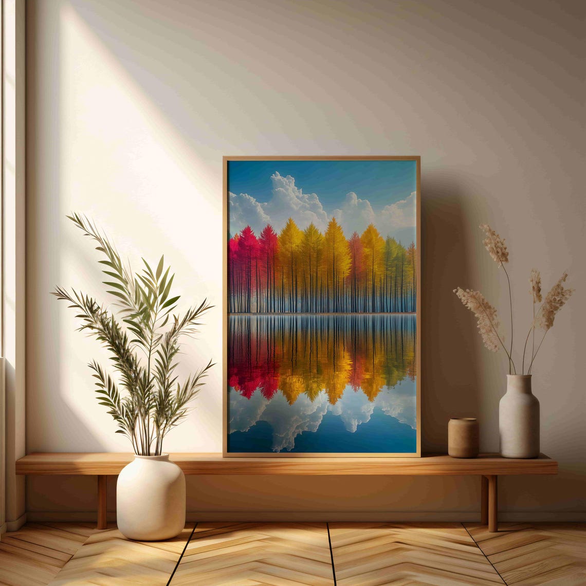Colorful Trees Reflected Poster Stunning Forest Landscape Wall Art - Image 3