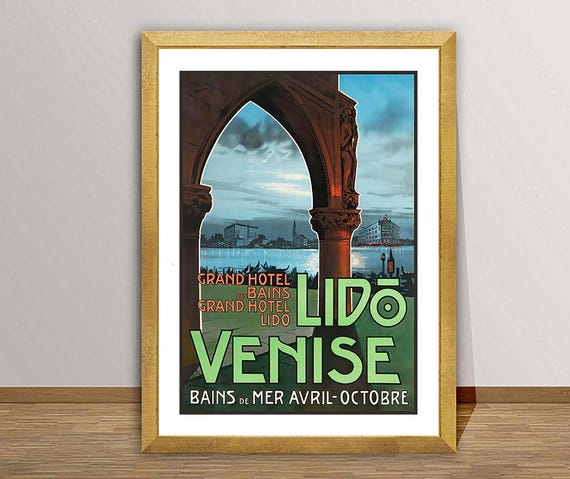 Lido Venise Bains De Mer Grand Hotel Des Bains Grand Hotel Lido Vintage Travel Poster Retro Lido Poster Gift Idea Wall Decor
