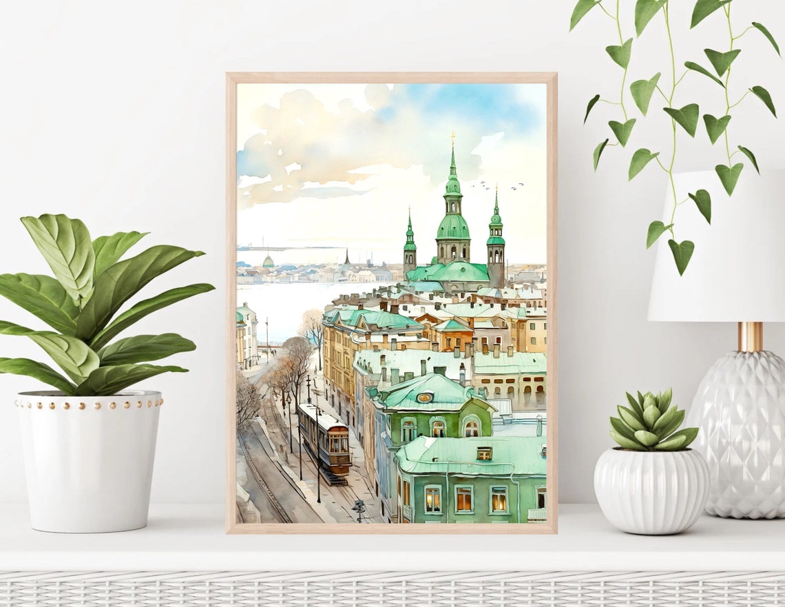 Helsinki Finland Watercolor Art Print Finland Painting European Picture European City Poster Europe City Artwork Travel Print - Image 4