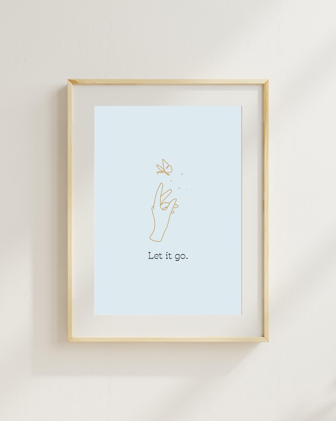 Let It Go Minimalist Hand Butterfly Poster - Image 2