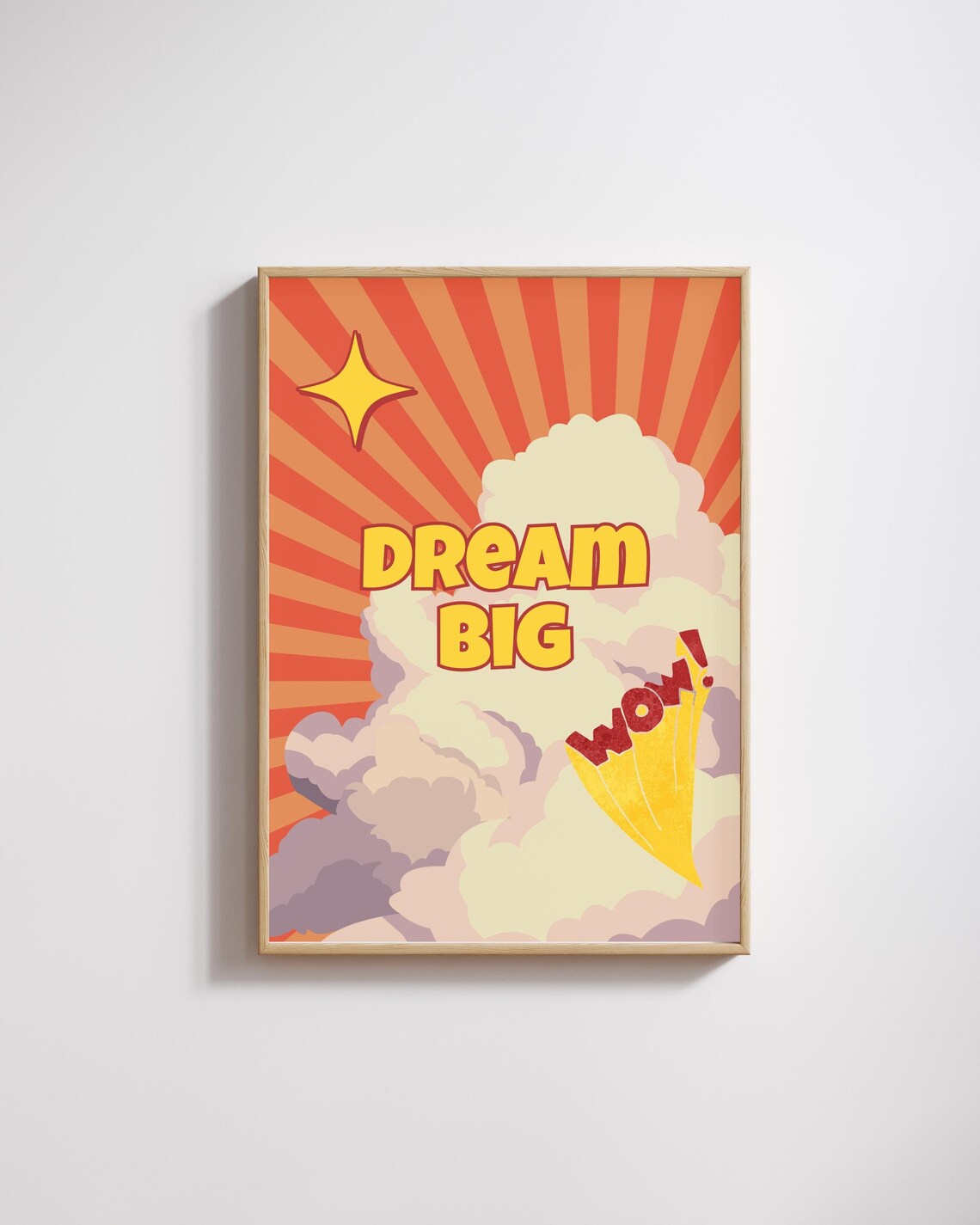 Dream Big Retro Sunshine Cloud Poster - Image 2