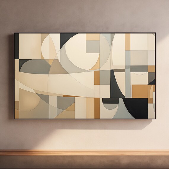 Abstract Tv Art Minimal Tv Art Abstract Art For Tv Neutral Tv Wallpaper Geometric And Minimal Tv Wallpaper
