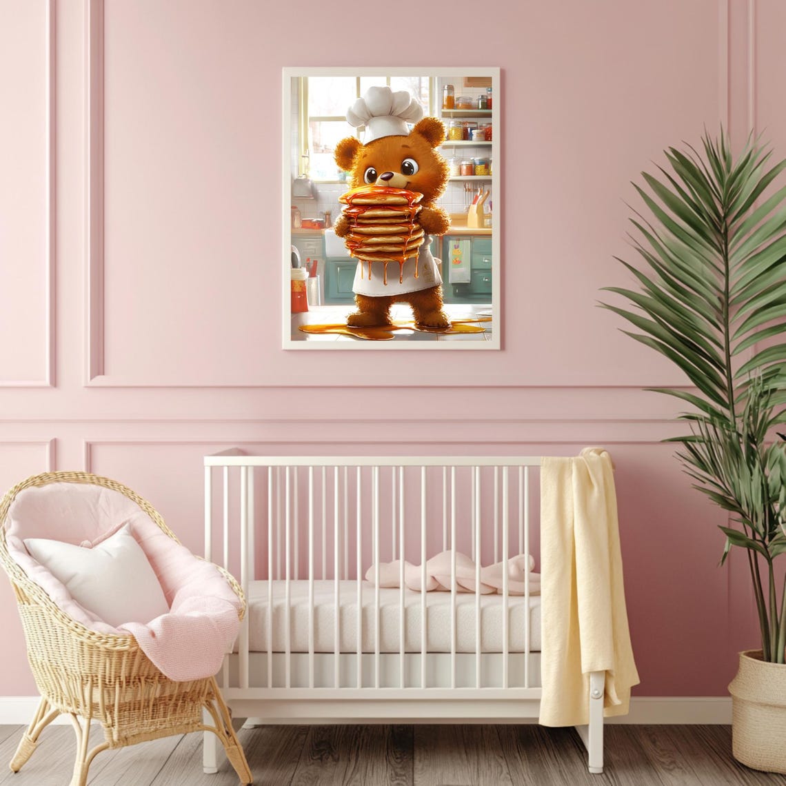 Funny Bear Chef Nursery Wall Art Bear Baby Shower Gift Cute Bear Kids Room Art Kitchen Theme Nursery Print - Image 4