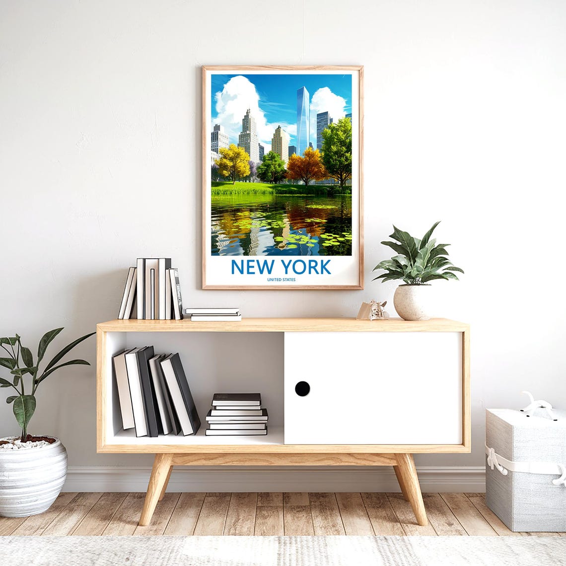 New York Central Park Pond One World Trade Center Reflection Poster - Image 2