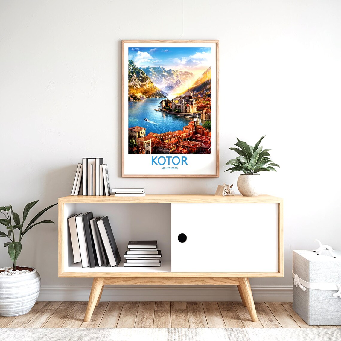 Kotor Montenegro Golden Sunset Bay Old Town View Travel Poster - Image 2
