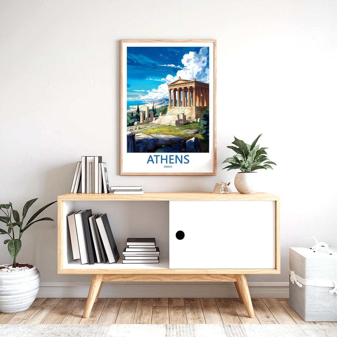 Athens Ancient Greek Coastal Temple Above the Aegean Sea Poster - Image 2