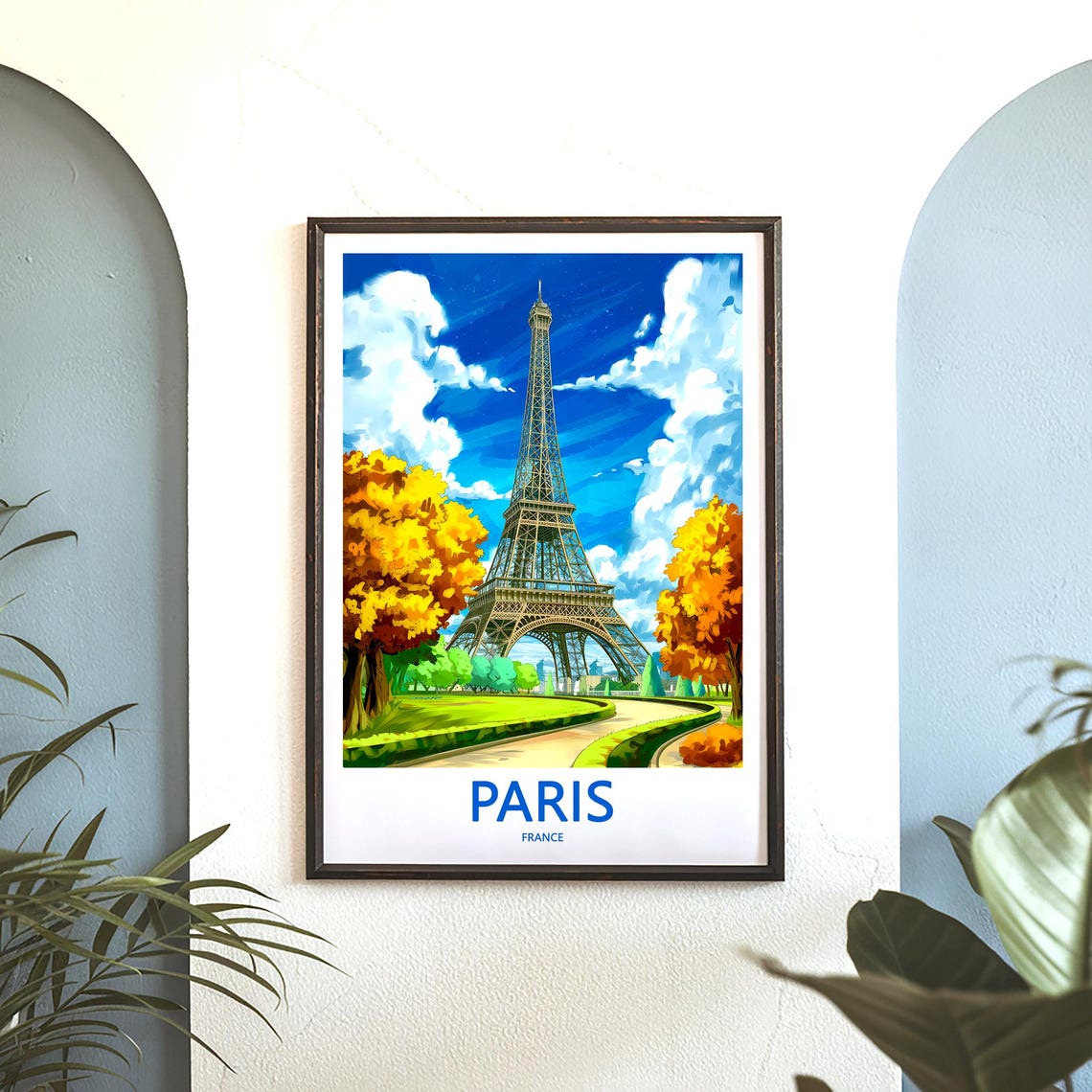 Eiffel Tower Framed by Golden Autumn Trees in a Paris Park Poster - Image 3