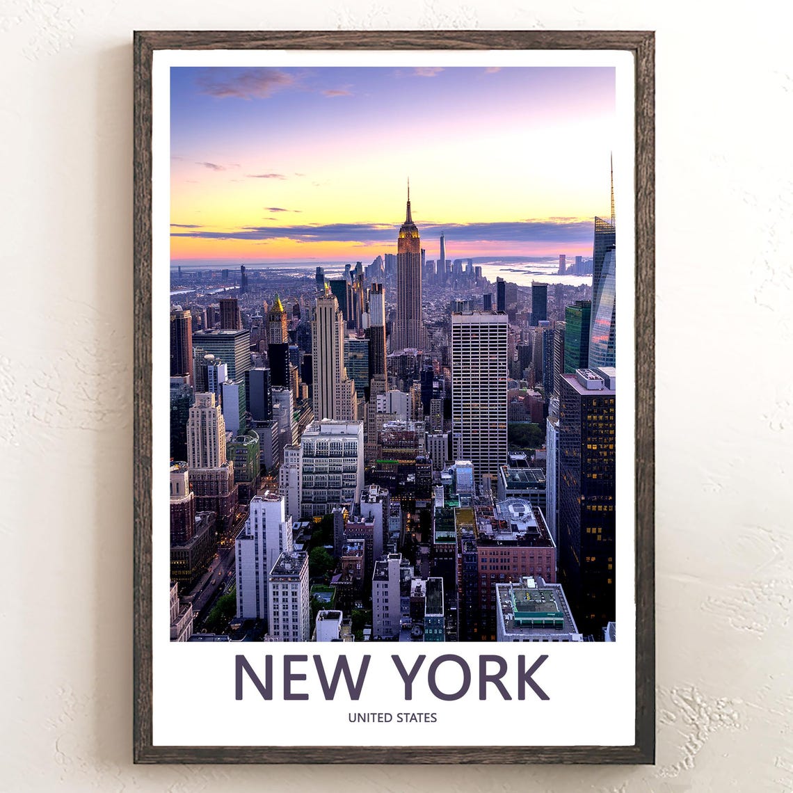 New York Empire State Building Sunset View Midtown Skyline Poster