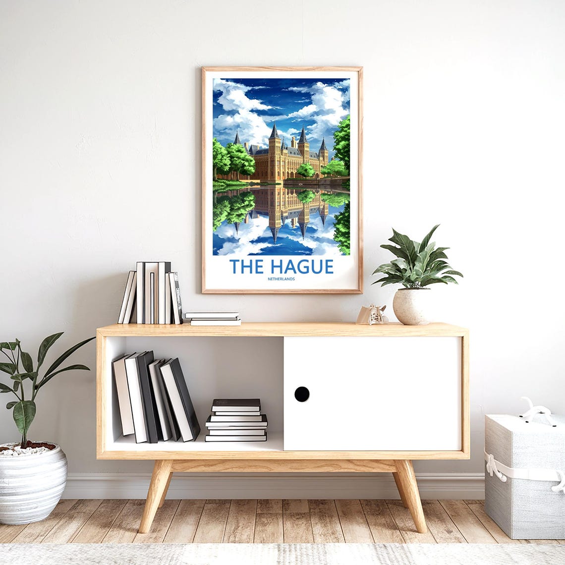 The Hague Palace Painted Stormy Sky Reflection Dramatic Art Poster - Image 2