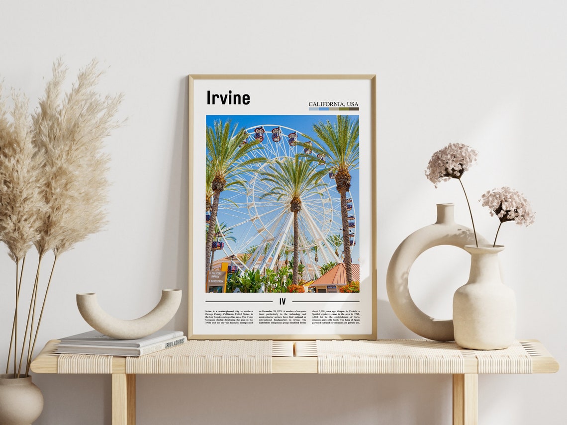 Irvine Print Irvine Poster Irvine Wall Art Minimal Travel Print Minimal City Poster Travel Destination City Print Oil Painting Poster - Image 5