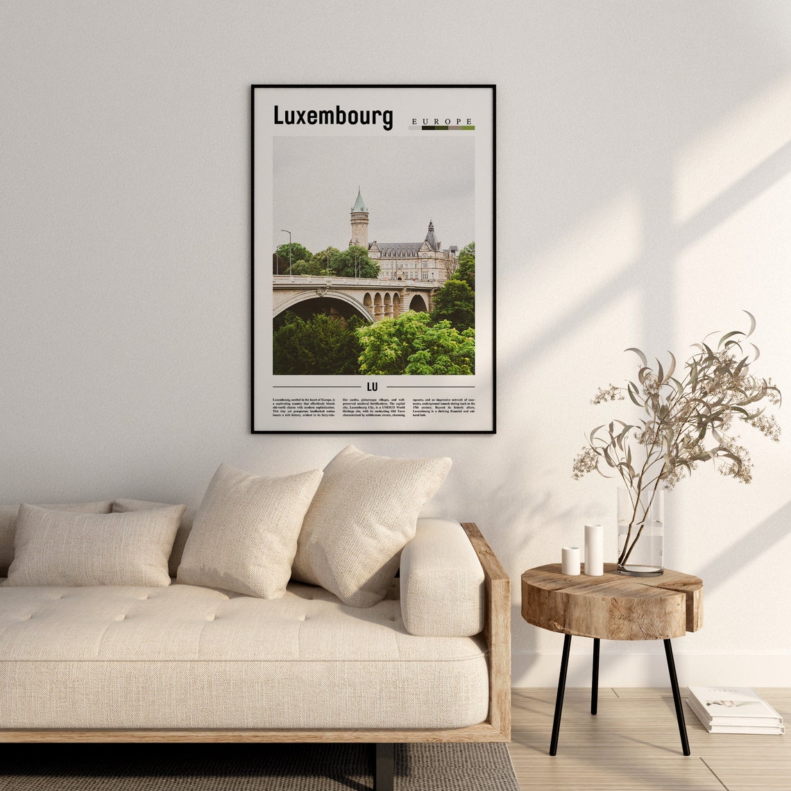Luxembourg Poster Luxembourg Print Luxembourg Wall Art Europe Photo Europe Poster Europe Print Travel Poster - Image 2
