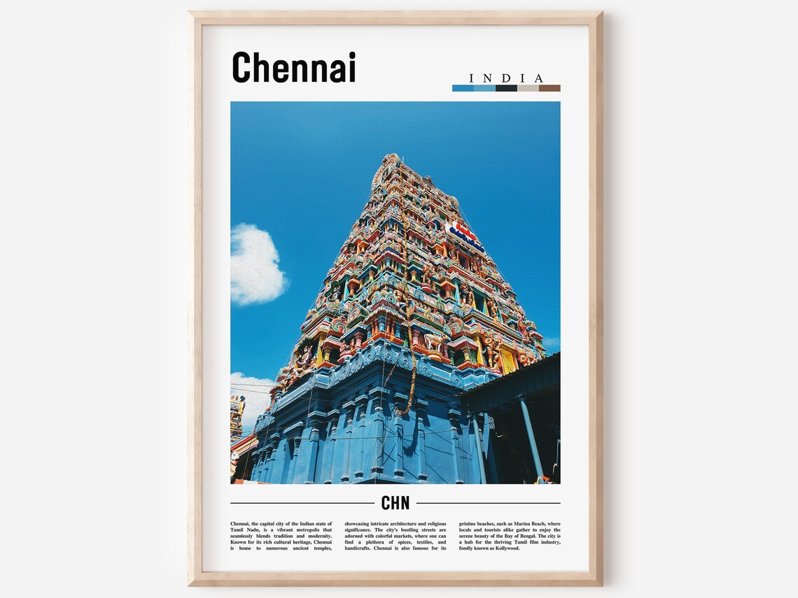 Chennai Poster Chennai Print Chennai Wall Art Asia Print Asia Poster Asia Photo Minimal Travel Poster