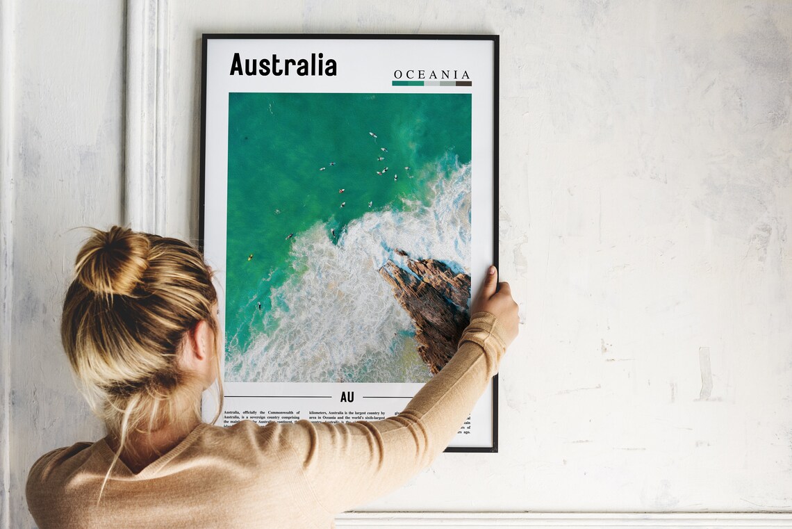 Australia Minimal Travel Poster, Oil Painting - Image 4