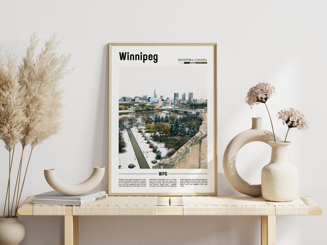 Winnipeg Print Winnipeg Poster Winnipeg Wall Art Minimal Travel Print Minimal City Poster Travel Destination Print Oil Painting Poster - Image 5