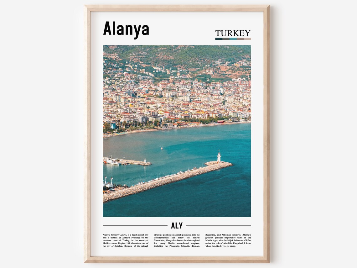 Alanya Travel Poster, Colorful City Artwork