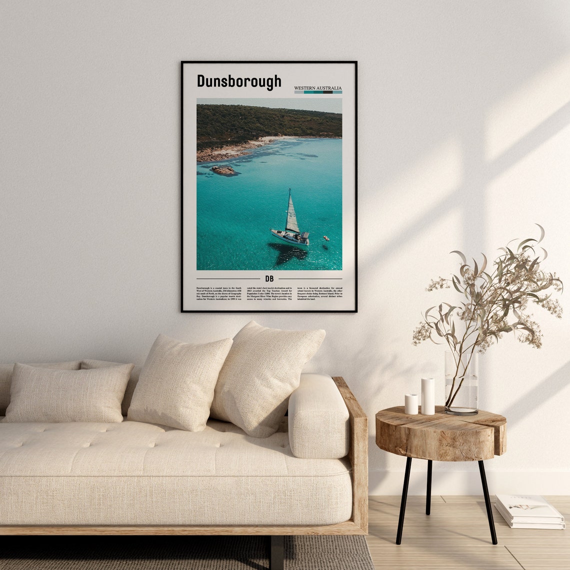 Dunsborough Print Dunsborough Poster Dunsborough Wall Art Minimal Travel Print Minimal City Poster Travel Destination Oil Painting Poster - Image 2