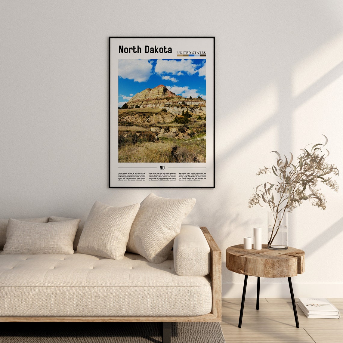 North Dakota Poster North Dakota Print North Dakota Wall Art United States Photo United States Poster United States Print - Image 2