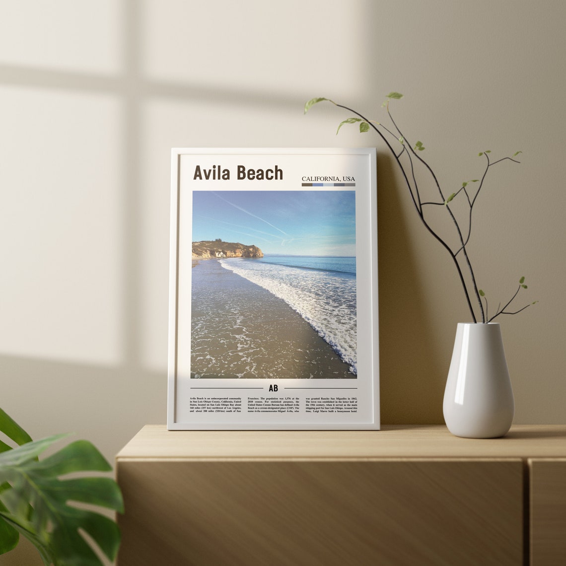 Avila Beach Print Avila Beach Poster Avila Beach Wall Art Oil Painting Poster Colorful City Print Travel Artwork Travel Wall Art - Image 3