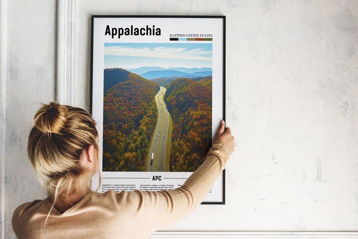 Appalachia Print Appalachia Poster Appalachia Wall Art Oil Painting Poster Colorful City Print City Artwork Travel Artwork Travel Art - Image 4