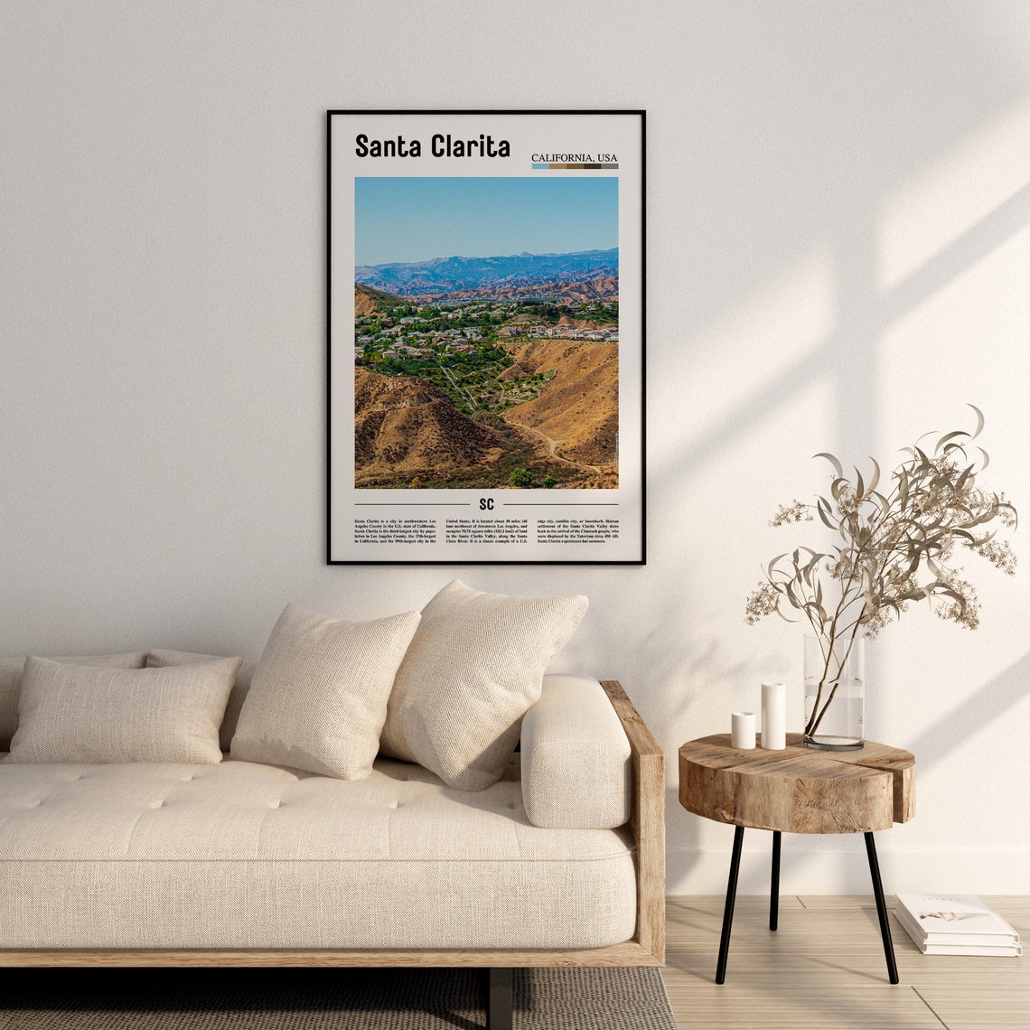 Santa Clarita Print Santa Clarita Poster Santa Clarita Wall Art Minimal Travel Print Minimal City Poster Destination Oil Painting Poster - Image 2