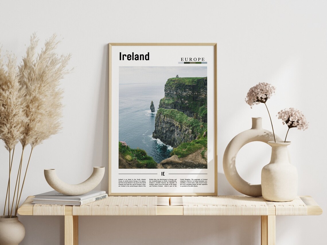 Ireland Travel Poster, Minimal Oil Painting - Image 5