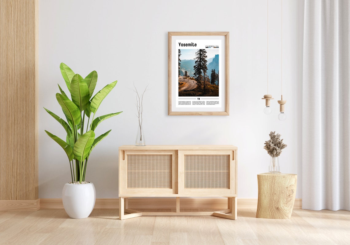 Yosemite Poster Yosemite Print Yosemite Wall Art Minimal Travel Print Minimal City Poster Travel Destination Oil Painting Poster - Image 4