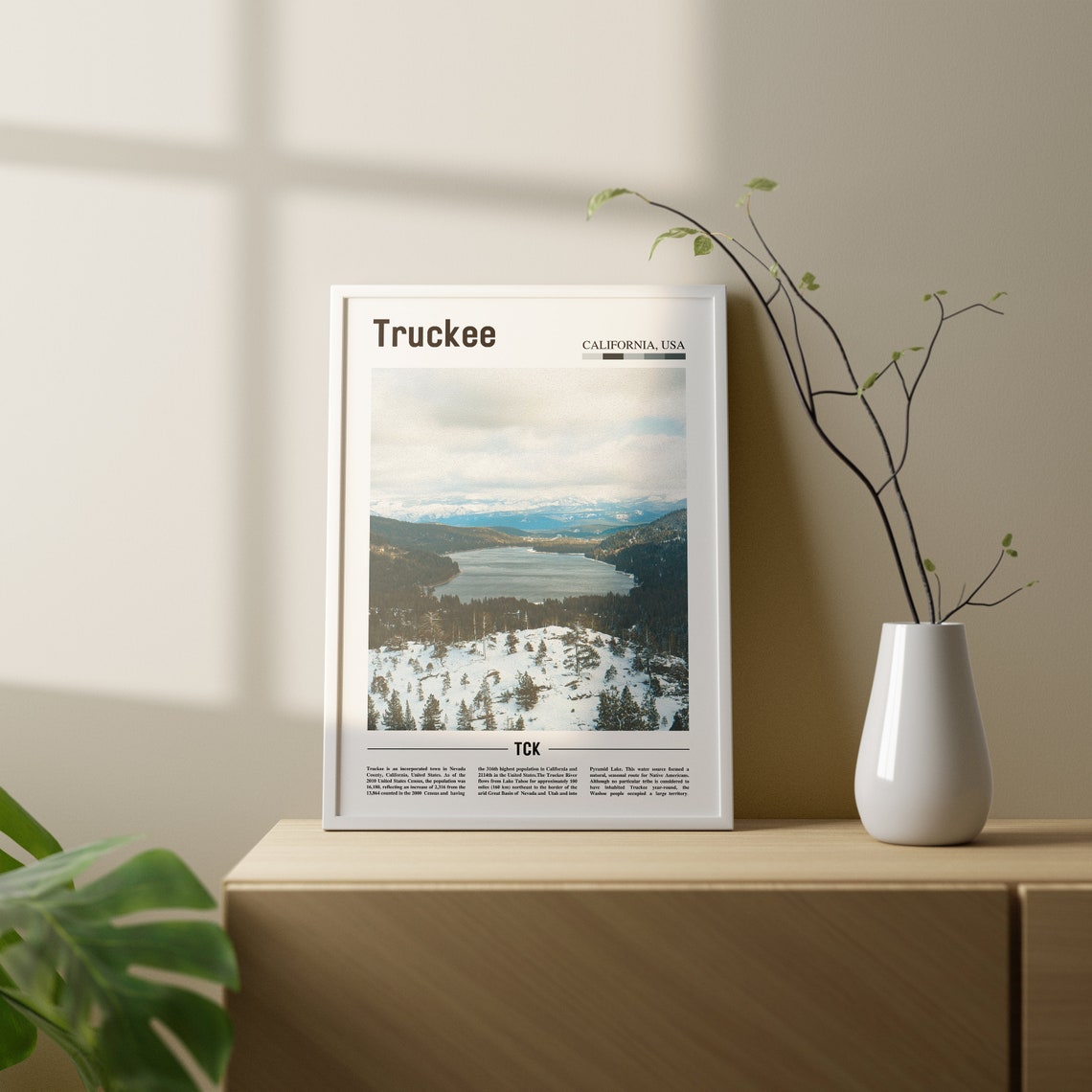 Truckee Print Truckee Poster Truckee Wall Art Oil Painting Poster Colorful City Print City Artwork Travel Artwork Travel Wall Art - Image 2