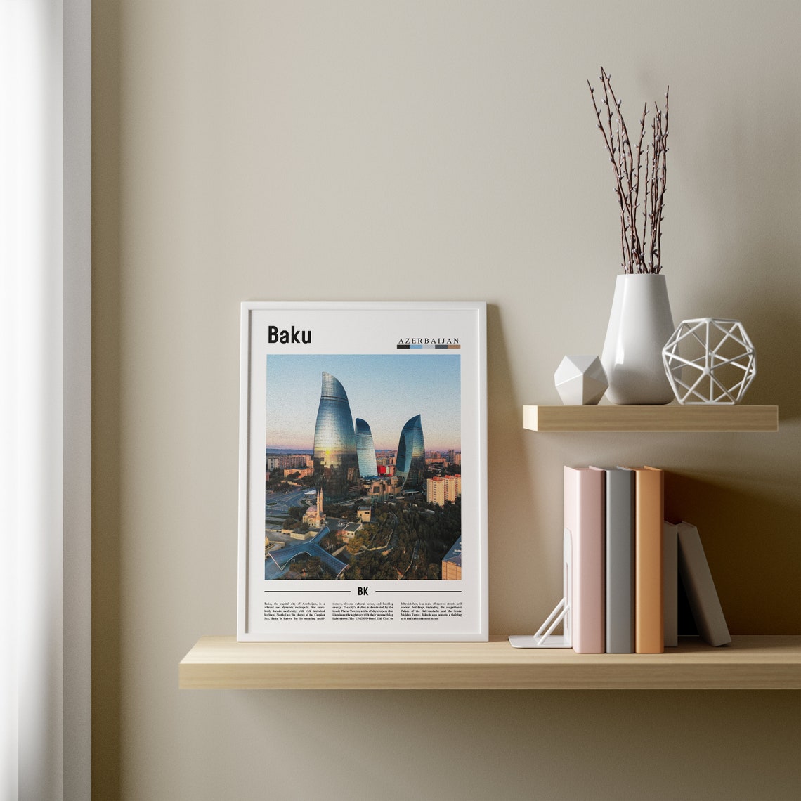 Baku Poster Baku Print Baku Wall Art Asia Print Asia Poster Asia Photo Minimal Travel Poster - Image 3
