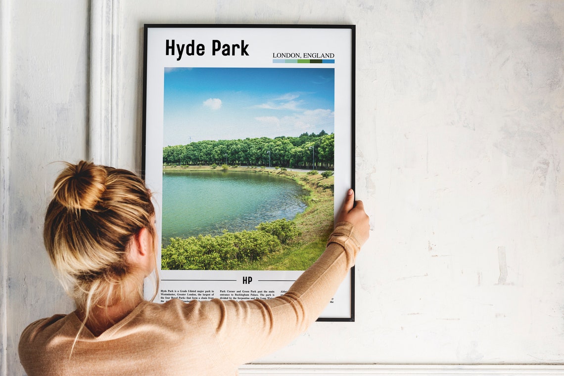Hyde Park Print Hyde Park Poster Hyde Park Wall Art Oil Painting Poster Colorful City Print City Artwork Travel Artwork Travel Wall Art - Image 4