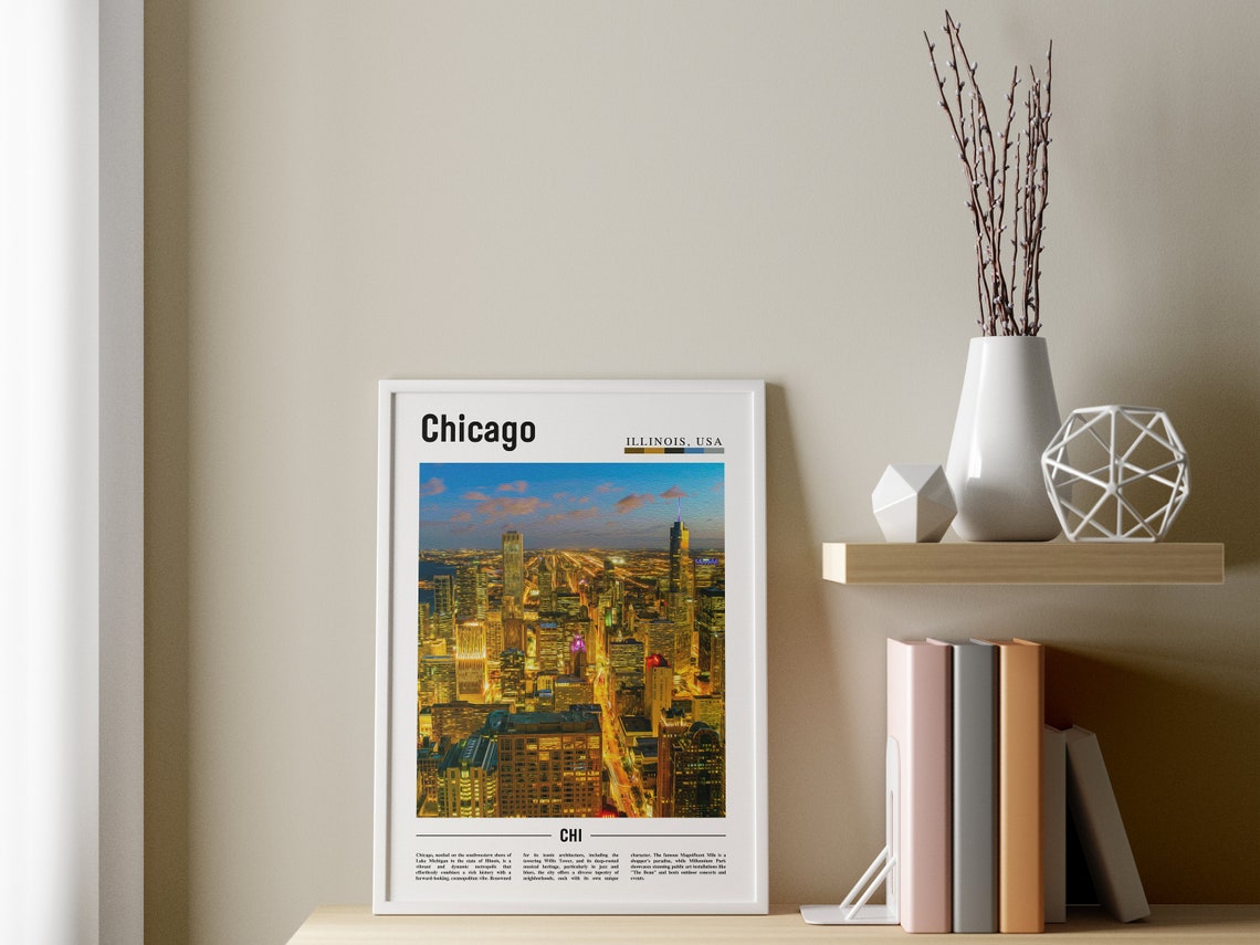 Chicago Print Chicago Poster Chicago Wall Art United States Photo United States Poster United States Print - Image 3
