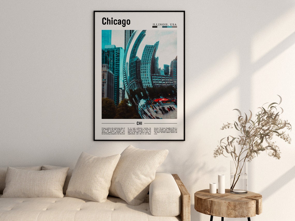Chicago Print Chicago Poster Chicago Wall Art United States Photo United States Poster United States Print - Image 2