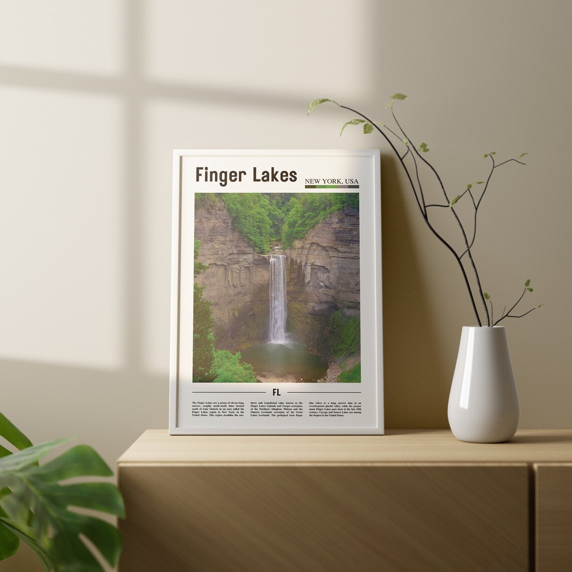Finger Lakes Travel Poster, Oil Painting Style - Image 2