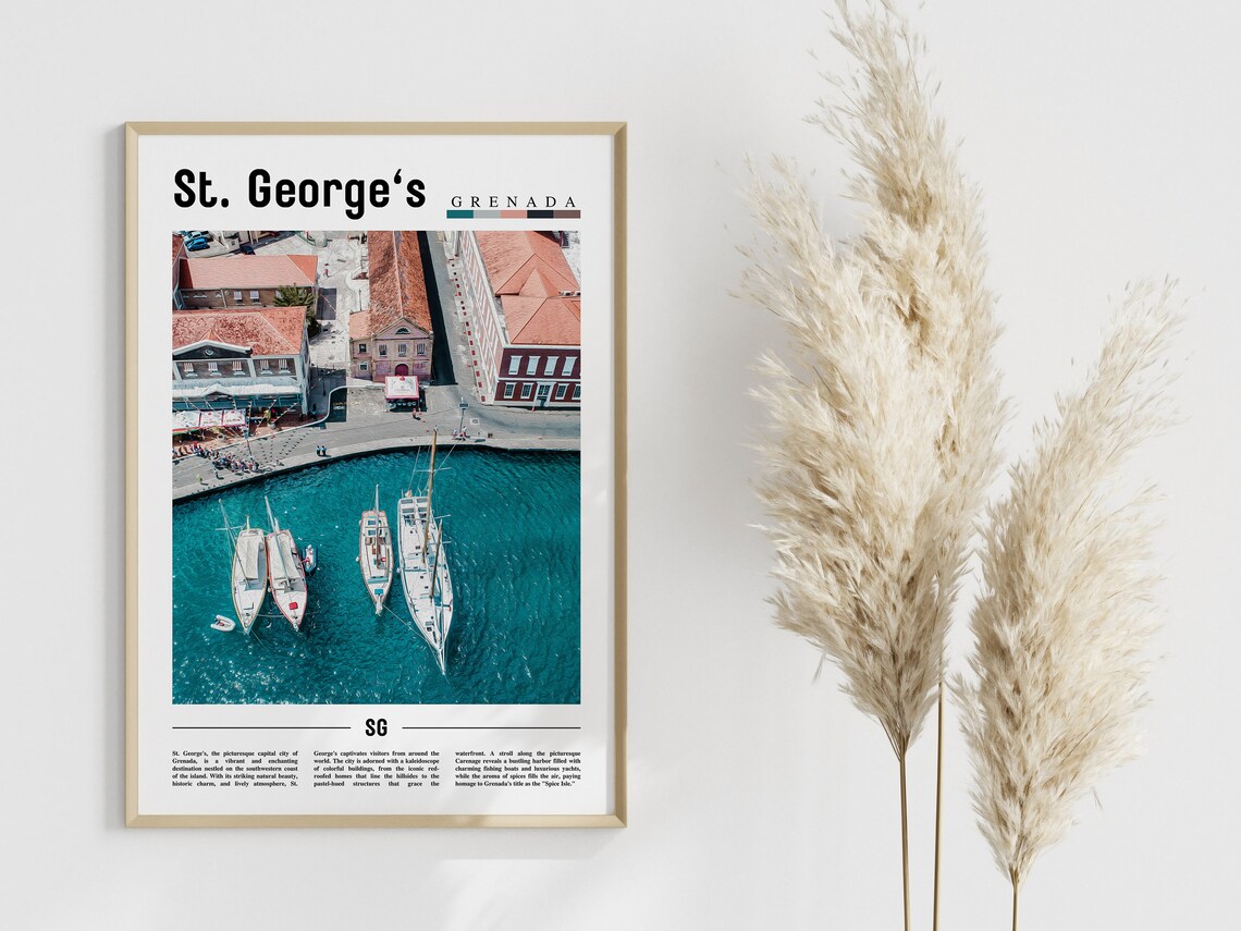 St Georges Travel Poster, Caribbean Photo - Image 4