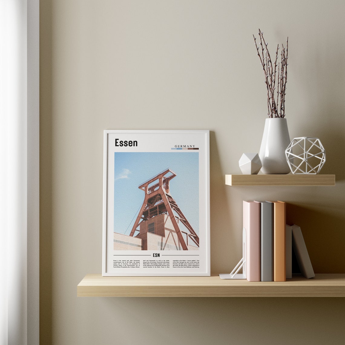 Essen Print Essen Poster Essen Wall Art Minimal Travel Print Minimal City Poster Travel Destination City Print Oil Painting Poster - Image 2