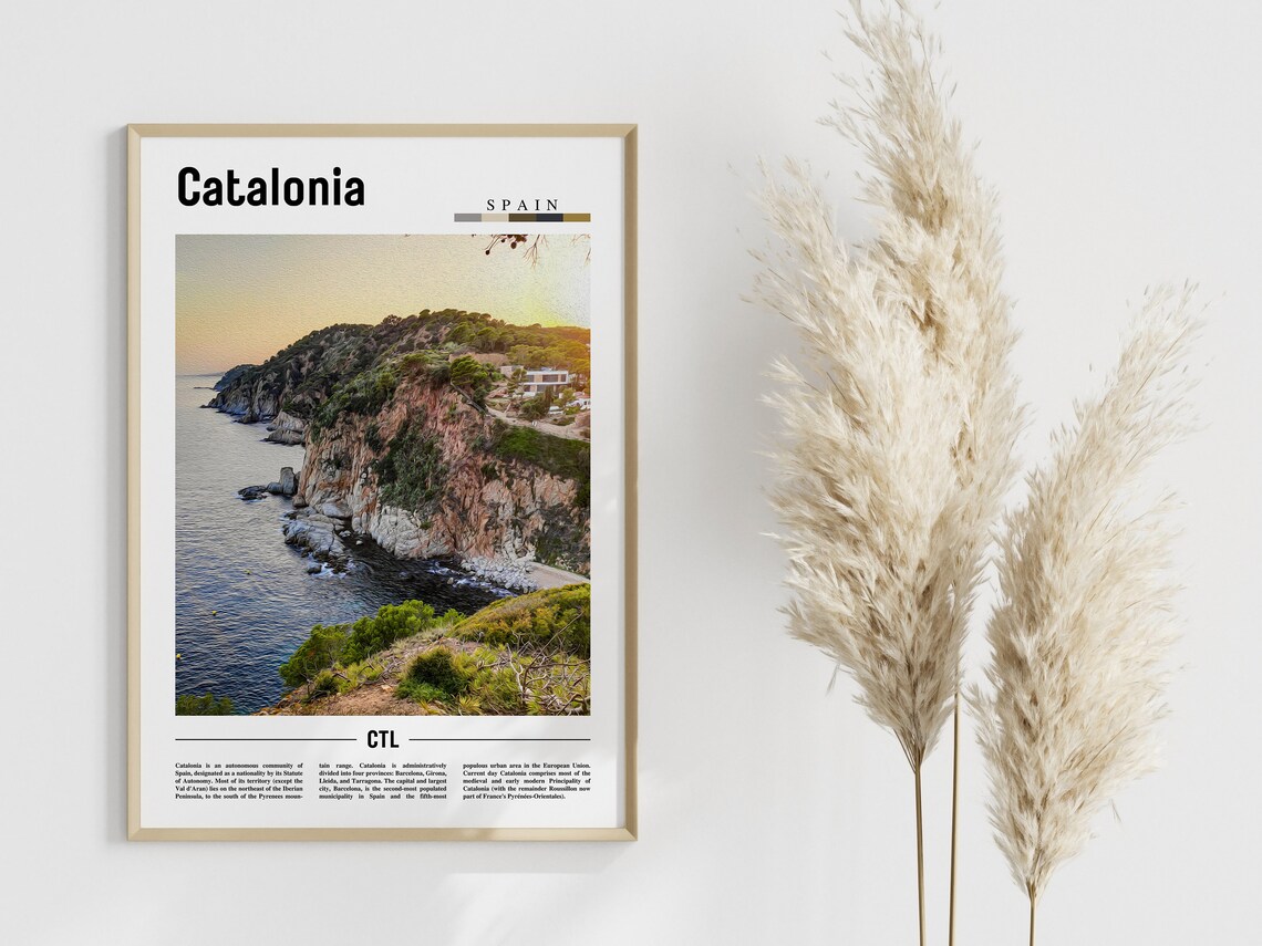 Catalonia Poster Catalonia Print Catalonia Wall Art Spain Photo Spain Poster Spain Print Minimal Travel Poster - Image 3
