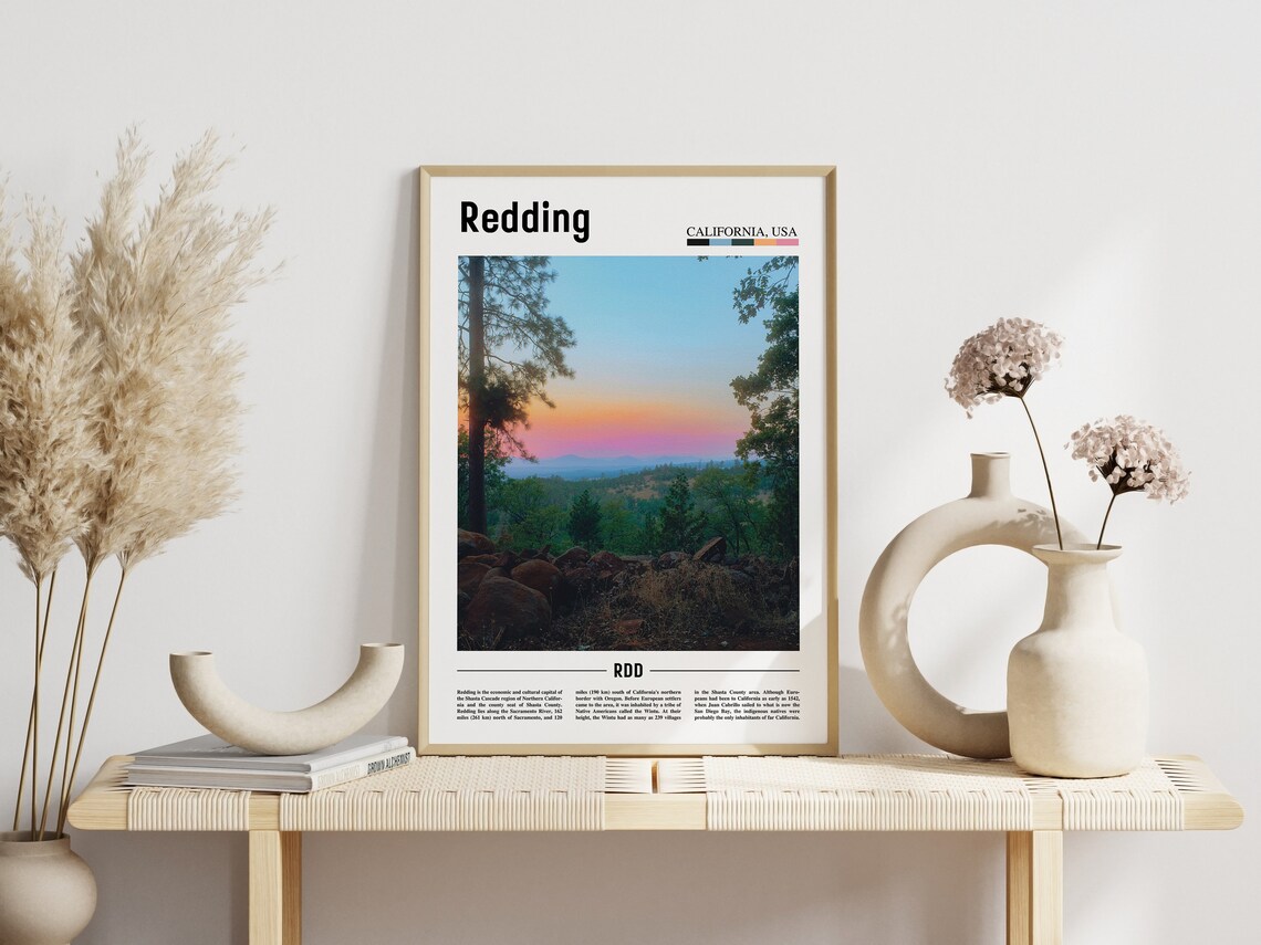 Redding Minimal Travel Poster, City Destination Print - Image 5