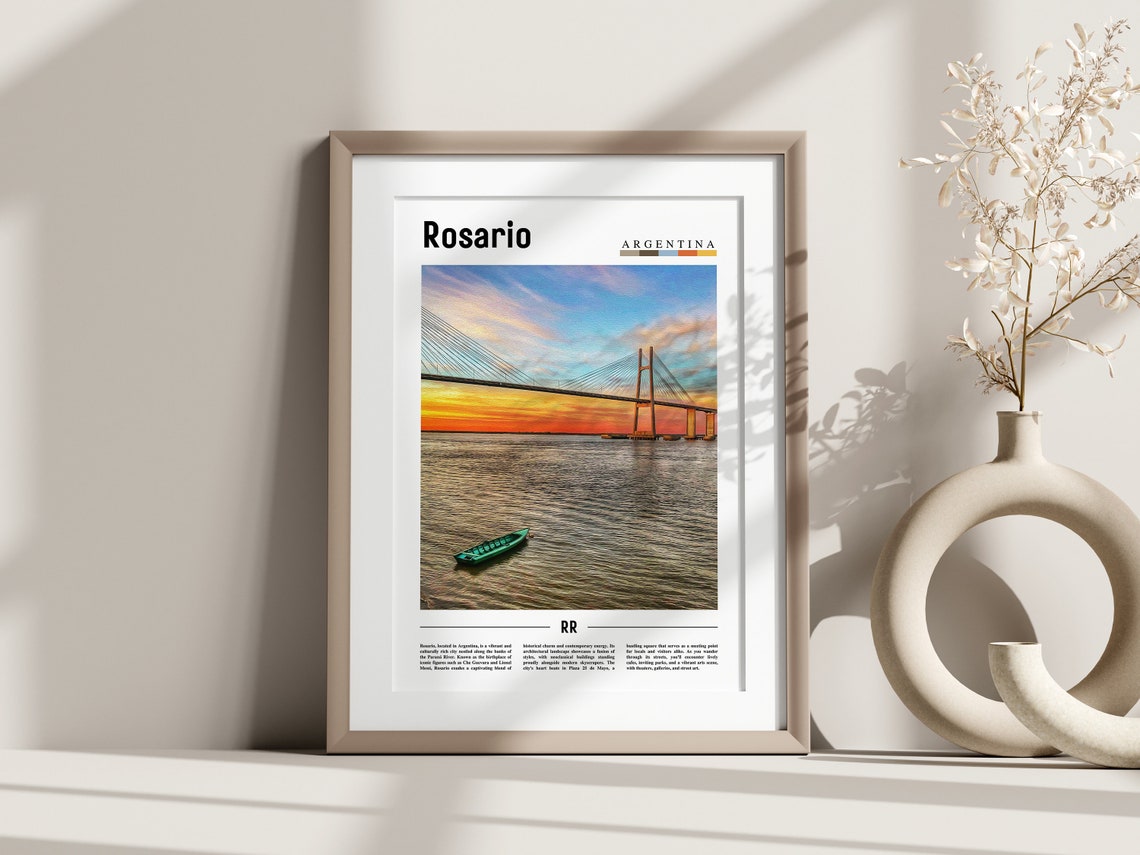 Rosario Poster Rosario Print Rosario Wall Art South America Poster South America Print Travel Poster - Image 3