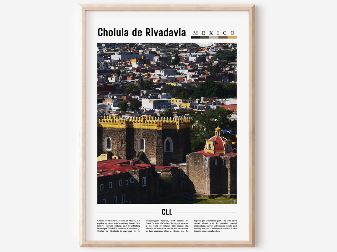 Cholula De Rivadavia Minimal Travel Poster
