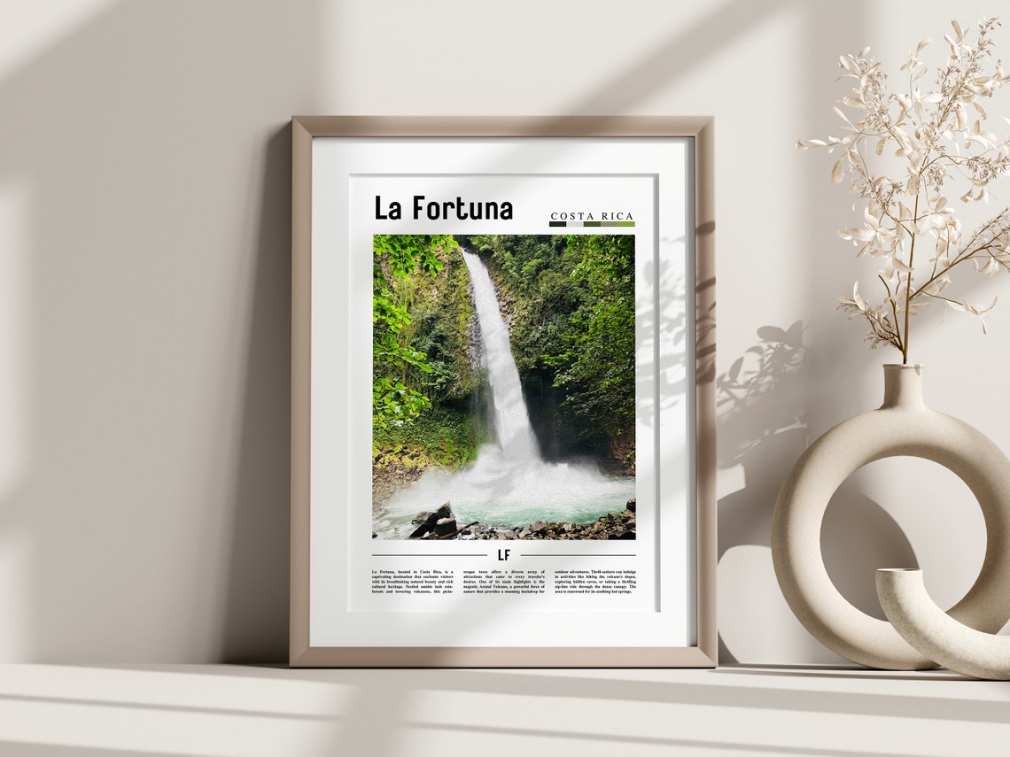 La Fortuna Poster La Fortuna Print La Fortuna Wall Art Central America Poster Central America Print Travel Poster - Image 3